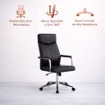 thumbnail image 3 of Ilios Innova | Silla Ejecutiva Negra Ergonómica con Altura Ajustable, Respaldo Alto Acolchado, Base Metálica Cromada con Ruedas 360°, Diseño Moderno para Oficina y Home Office, 3 of 9