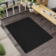thumbnail image 5 of Ottomanson Shaggy Non-Slip Rubberback Solid 5x7 Soft Indoor Area Rug, 5' x 7', Black, 5 of 14