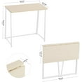thumbnail image 5 of Folding Computer Desk, Small Writing Desk 31.5", Space-Saving Foldable Laptop Table Writing Workstation for Home Office, Easy Assembly, Rustic Walnut, 5 of 12
