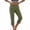 Army Green, variant on JOANKDMI Linen Capri Pants for Women No Drawstring Elastic Waisted Straight Leg Comfortable Side Slit Bottoms Summer Casual Vacation Beach Trousers with Pockets