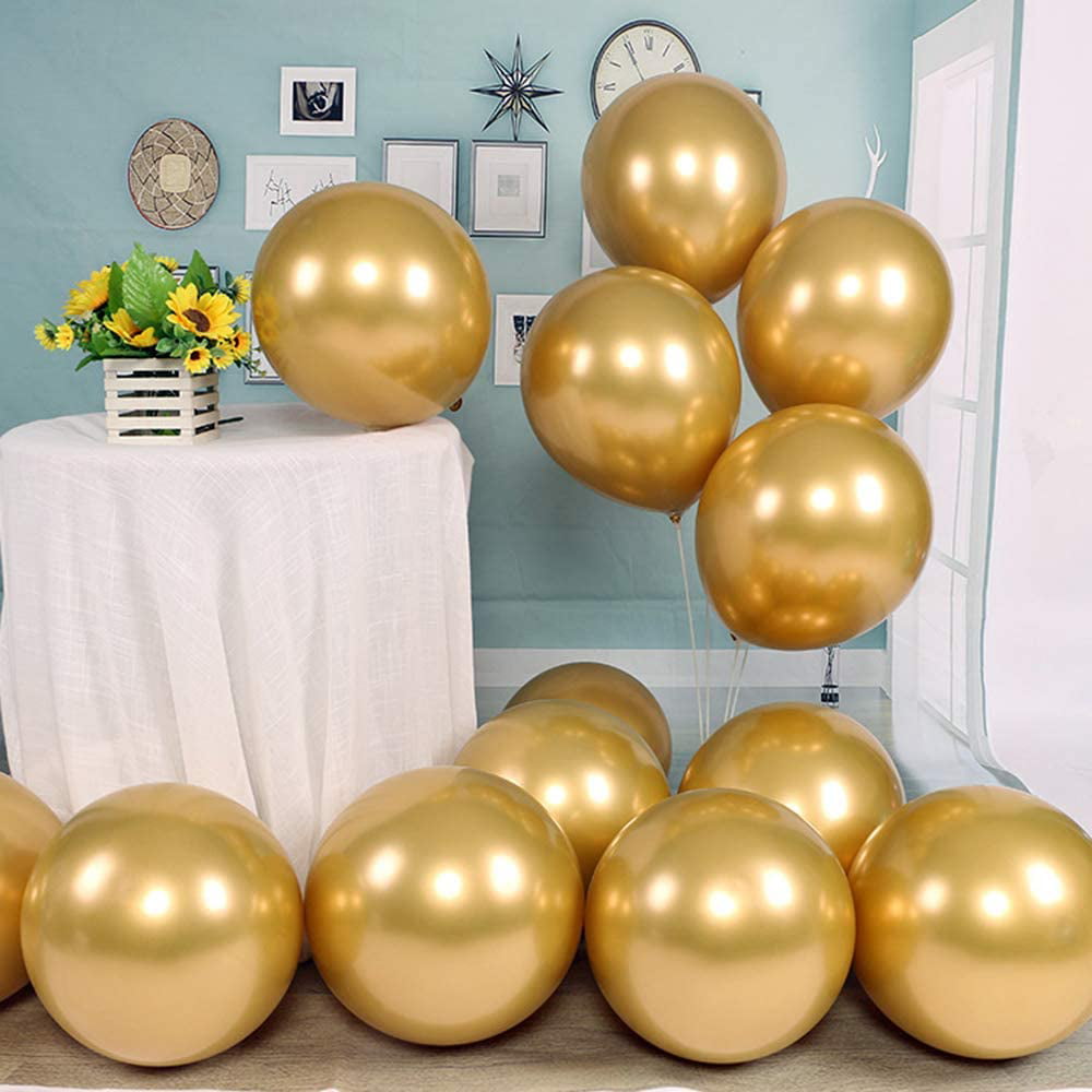 Metallic Gold Balloons set 18 inch and 12 inch Thick Latex Chrome balloons 31 pcs for Birthday Wedding Engagement Anniversary Christmas Festival Picnic or any Friends & Family Party Decorations…