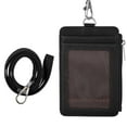 thumbnail image 2 of PULLIMORE Professional ID Badge Holder with Neck Lanyard, 2-Sided PU Leather Card Holder for Women Men Work Student ID Card (Black), 2 of 10