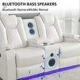 thumbnail image 3 of Othniel Power Reclining Loveseat Sofa with Bass Speaker,LED Light,USB Port,Cup Holder White, 3 of 5