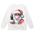 thumbnail image 1 of PMVFHDE Chandail à Capuchon et Chandails en Molleton pour Filles Imprimé Col Rond Manches Longues Chandail Décontracté Doux Mode Vacances pour Enfants Blanc, 4-5 Ans, 1 of 5