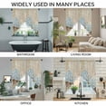 thumbnail image 3 of Blue Hydrangea Swag Valances for Windows, Kitchen Window Curtains Over Sink, Flowers Leaves Butterfly Retro Khaki Window Treatment Curtains for Living Room/Bedroom Curtains 2 Panel Sets 36"x45", 3 of 8