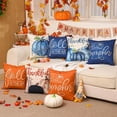 thumbnail image 6 of Fall Pillow Covers 18x18 inch Set of 4 Buffalo Plaid Fall Blue Pumpkin Throw Pillow Cover Autumn Thanksgiving Decoration for Home Couch Bed, 6 of 6