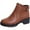 Brown, variant on Fesfesfes Faux-Leather Boots for Women Round Toe Zipper Comfy Casual Shoes Solid Comfortable Middle Heeled Short Shoes 4.5(35)