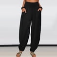 thumbnail image 2 of Sweatpants for Golf, Athletic, Lounge, Travel, Work Casual Pants for Women Womens Casual Solid Color Loose Pockets Elastic High Waist Pants Long Trousers Women's 2025 Pants, 2 of 7