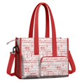 thumbnail image 2 of Teacher Tote Bag,Red Baseball Terms Pattern Teacher Utility Tote Bag,Large Work Tote Bags for Women with Multiple Pockets,Top Zipper Closure,13.8x10.6x6.7 Inch, 2 of 5