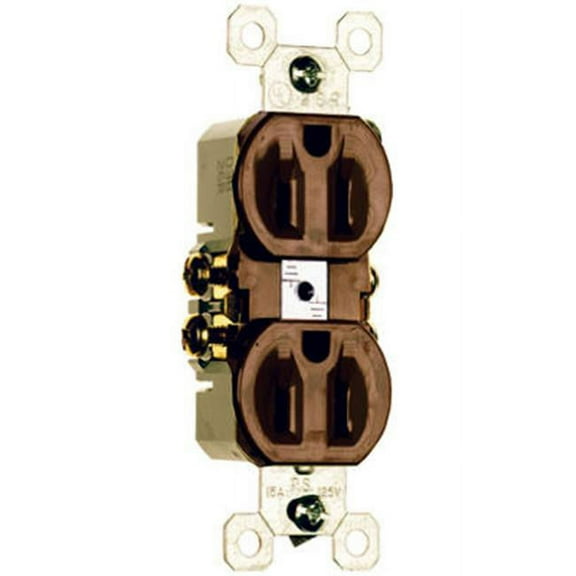 3232TU 15A 125V Standard Duplex Outlet - Brown, Pack of 10