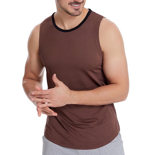 Txlixc - Chaleco de seda helada para hombre, sin mangas, ajustado, para deportes, fitness, tops de fondo Txlixc Moda