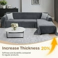 thumbnail image 4 of Couch Covers, 2 Pieces Washable L Shaped Couch Covers Sofa Blanket for Dogs Pet Friendly Sectional Sofa Slipcovers Furniture Protector,71"x 110"+ 71"x 118",(X-Large,Dark Gray), 4 of 16