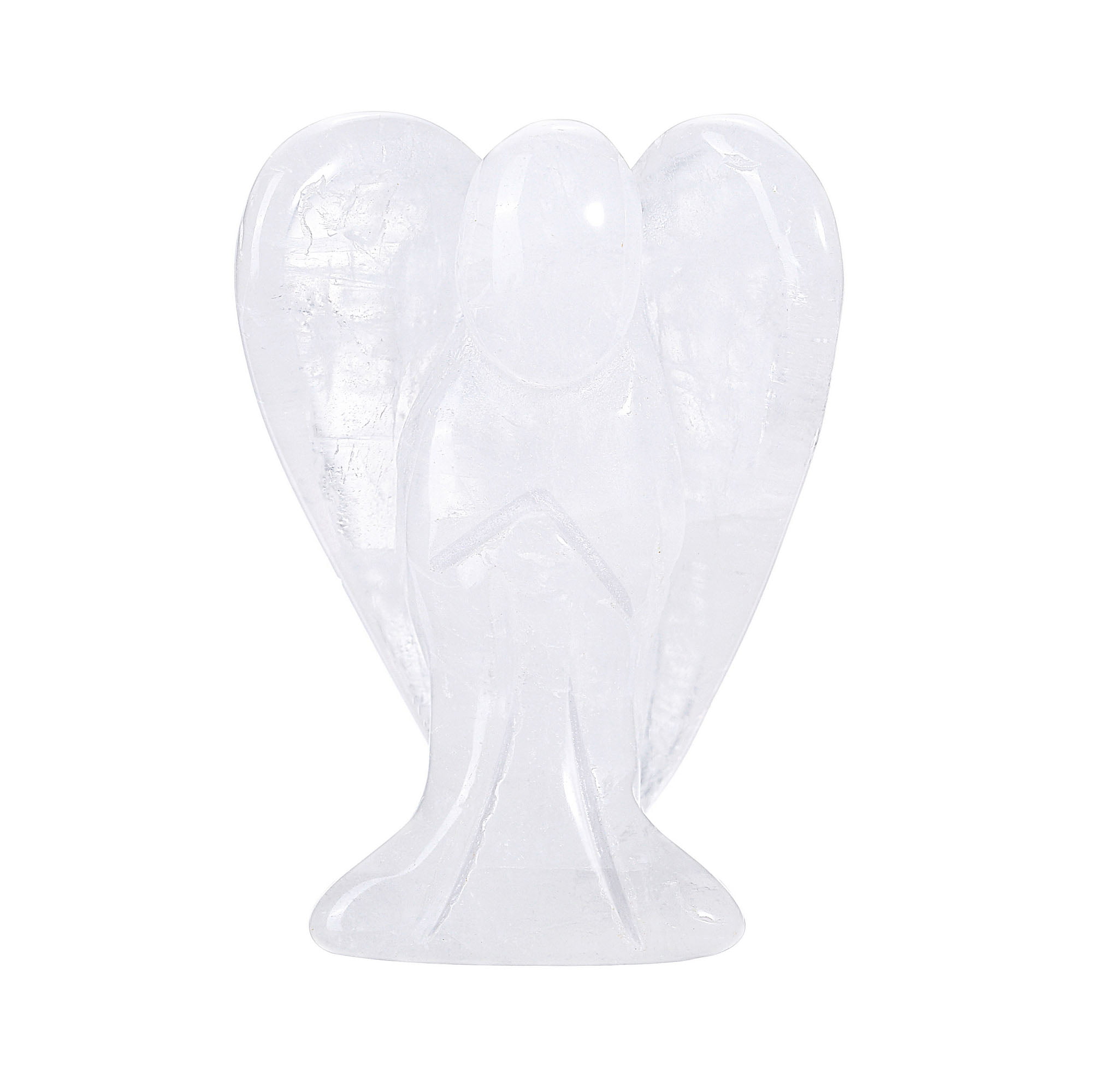 Carved Crystal Guardian Angel Figurine Pocket Stone Healing Craft Statue Decor 