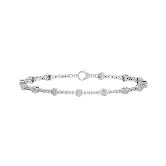 DIAMOND CLUB 1 Carat Lab Grown Diamond Tennis Bracelet 14K White Gold (VS1 Clarity, F-G Color), 4-Prong Basket Setting