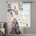 thumbnail image 4 of Independence Day Sheer Curtains 72 Inches Long, Vintage Gnomes Usa Flag Star Tree Branch Light Filering Curtains, Breathable Simi Curtain Privacy Drapes for Living Room Bedroom Window Treatment, 4 of 9