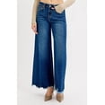 thumbnail image 1 of I AM A FASHION JUNKY RISEN Full Size High Rise Ankle Wide Jeans Plus Size (DARK, 1XL), 1 of 5