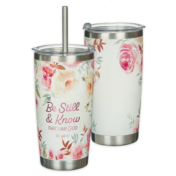 Christian Art Gifts Large Sturdy Stainless Steel Inspirational Travel Mug for Women: Be Still & Know Bible Verse, Do, (Hardcover)