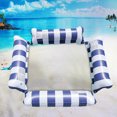 thumbnail image 4 of Ins Nuevo Transfronterizo Cama Flotante Inflable Hamaca A Rayas Drenaje Flotante Tumbona Inflable Flotante Stock Listo Al Por Mayor (4 Tubos Rayas Rectas Azul Oscuro), 4 of 6