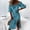 Blue, variant on Women's Half Sleeve One Shoulder Slit Midi Dress Lace Up Dots Printed Dresses Casual Loose Beach Dress