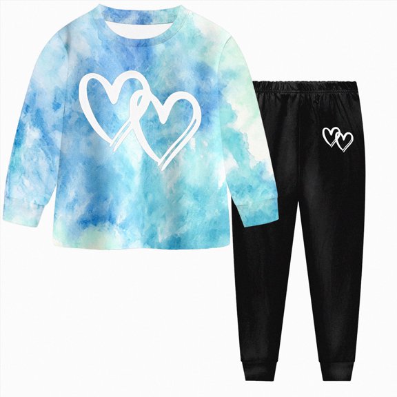 yboeqw Girls Fall Winter Outfit Sets, Long Sleeve Gifts Casual Kids' Casual Clothing Sets for 2-8 Years,Size 2-3 Years