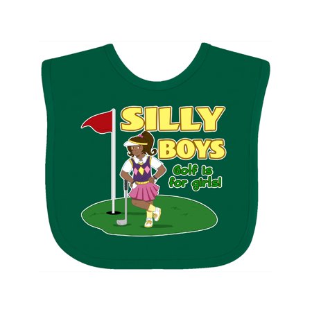 

Inktastic Silly Boys Golf is for Girls with Dark Haired Golfer Gift Baby Boy or Baby Girl Bib