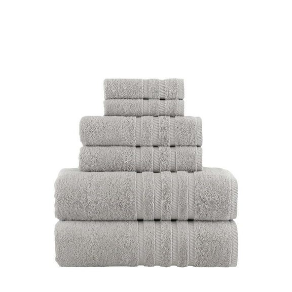 Rosyn Home Hotel Quality 100% Turkish Cotton 6 Piece Bath Towel Set Gray