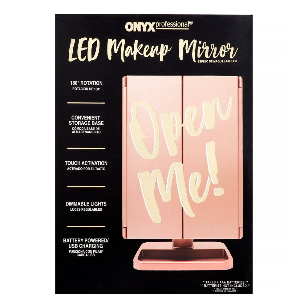 Onyx Professional LED Mirror with InBase Storage and Magnifying Mirror Pink