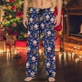 thumbnail image 6 of Top-Kevin Mens Christmas Pajama Pants,Christmas Santa Print Soft Lounge Pants Comfy Pajama Bottoms Drawstring Pockets White For Men, 6 of 7