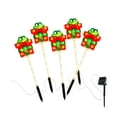 thumbnail image 2 of Hyknon 5 Pack Solar Christmas Pathway Lights, Warm LED Waterproof Outdoor Stake Lights with Auto On Dusk, Wire Free Garden Ground Lamps for Yard Walkway Holiday Decor, 2 of 6