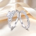 thumbnail image 5 of SFTING Wedding Rings for Women 925 Sterling Silver 5A CZ Engagement Rings for Women Three Stones Princess Cut Anniversary Size 7, 5 of 8