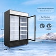 thumbnail image 5 of WILPREP Commercial Display Refrigerator, 40 cu ft 2 Glass Door Merchandiser Refrigerator with LED Lights, 52.4 in Upright Beverage Cooler for Restaurants Retail Stores, ETL & ETL Sanitation Listed, 5 of 8