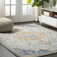 thumbnail image 5 of JONATHAN Y MODERN PERSIAN 5 x 8 Area Rug, Lorena Ornate Boho Medallion - Light Gray/Dark Blue/Orange, MDP211A-5, 5 of 10