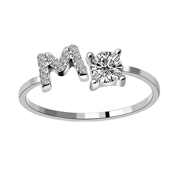 Minnieouse Anillo abierto con letra mayúscula, anillos de compromiso portátiles, regalo de joyería de maquillaje Type3 NO3