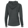thumbnail image 3 of Women's Antigua Heather Charcoal Miami Dolphins Trek Raglan Pullover Hoodie, 3 of 3