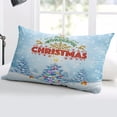 thumbnail image 5 of Christmas Blue Throw Pillow Cover,Pine Tree Snowflake Winter Xmas Gift Rectangle Decorative Pillow Case Protector Soft Cushion Cover Lumbar Pillowcase for Couch Sofa Bedroom Car Chair Decor 20x30 In, 5 of 8