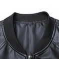 thumbnail image 5 of LWITHSZG Faux Leather Jacket Men Trendy Motorcycle Full Zip up Bomber Jackets Lightweight Casual Outerwear Fall Winter Coats with Pockets, 5 of 8