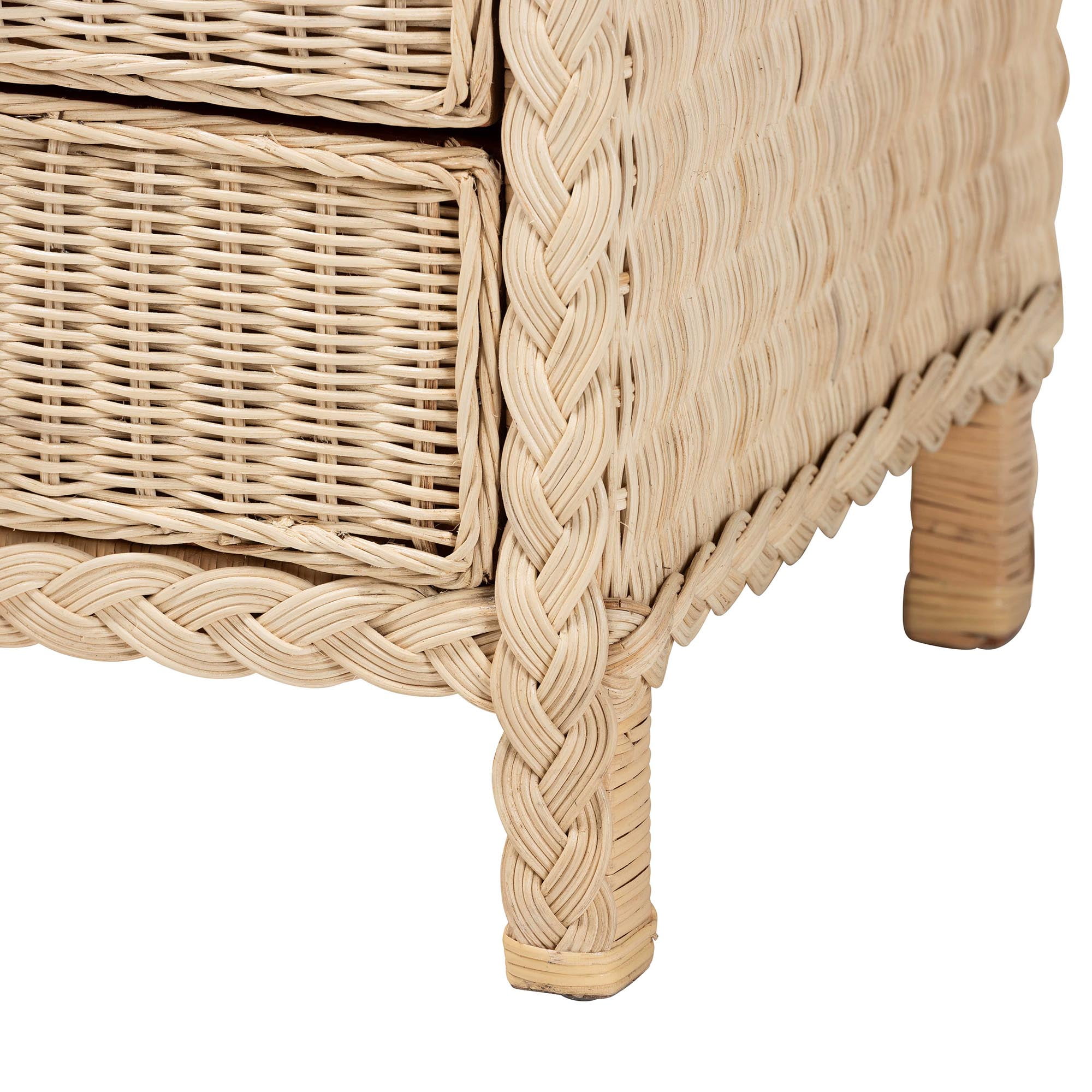 bali & pari Lanica Japandi Nightstand, Pale brown
