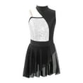 thumbnail image 3 of Alvivi Kids Girls Sequins One Shoulder Ballet Lyrical Dance Costume Contemporary Latin Leotard Dress Silver 14, 3 of 7