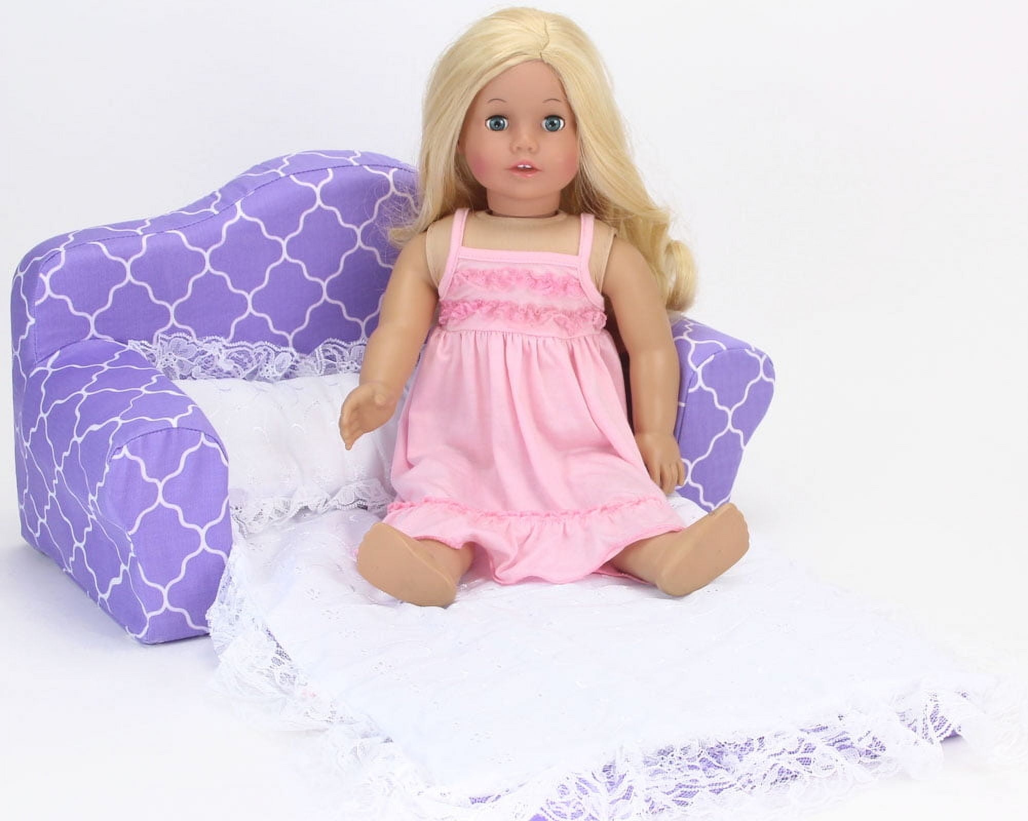 Sophia's Kids Plush Pull Out Couch/Double Bed Sized for 18" Dolls