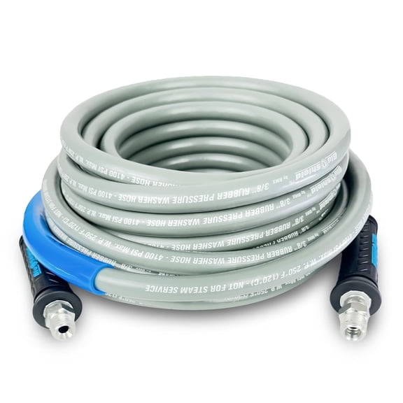 Blushield Rubber Pressure Washer Single Wire Hose Assembly 3/8" x 25'