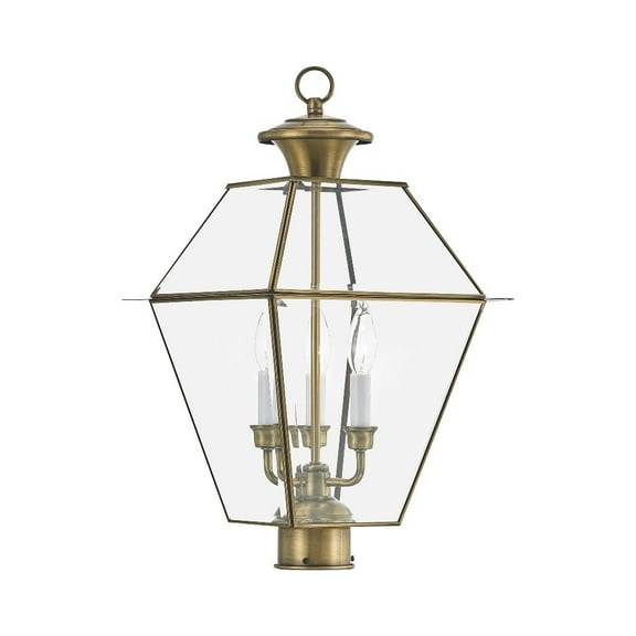 Livex Lighting Westover Outdoor Post Head in Antique Brass