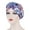 Lake Blue, variant on Women Headwrap Flower Print Braid Lady Stretchy No Brim Indian Hat for Four Seasons