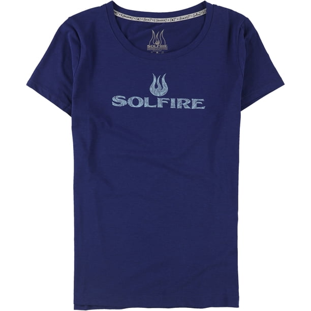 SOLFIRE Womens Original Logo Graphic T-Shirt navy L