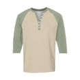 thumbnail image 6 of Hearthz Men's Raglan Tshirts 3/4 Length Sleeve Henley Neck Baseball Jersey Contrast Summer Work Tops for Men Fall Men Shirt, 6 of 9