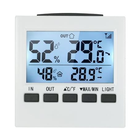 

Thermometer Hygrometer LCD Digital Wireless ℃/℉ Meter Temperature Humidity Meter with Max Min Value Display Transmitter For Indoor/Outdoor