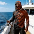 thumbnail image 7 of BRANROY Long Sleeve Shirts for Men - UPF 50+ Sun Protection Hoodie Geometric Print Lightweight Fishing Hiking Top,Black L, 7 of 7