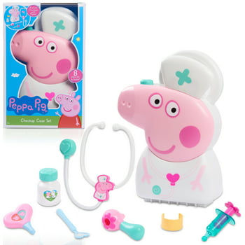 Peppa Pig Checkup Case Set with Carry Handle, 8-Piece Doctor Kit for Kids with Stetho,  Kids Toys for Ages 3 Up, Gifts and Presents