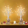 thumbnail image 1 of [ 2 Pack & Timer ] Prelit Lighted Birch Trees with 48 LED Warm White Lights DIY Burlap, Battery Operated Artificial Tabletop Christmas Tree for Home Indoor Holiday Xmas Christmas Decorations White, 1 of 5