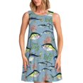 thumbnail image 1 of Balery Various Wild Sea Fish Vestidos de verano para mujer con estampado: vestido holgado sin mangas, vestido playero informal y cómodo para días calurosos., 1 of 7