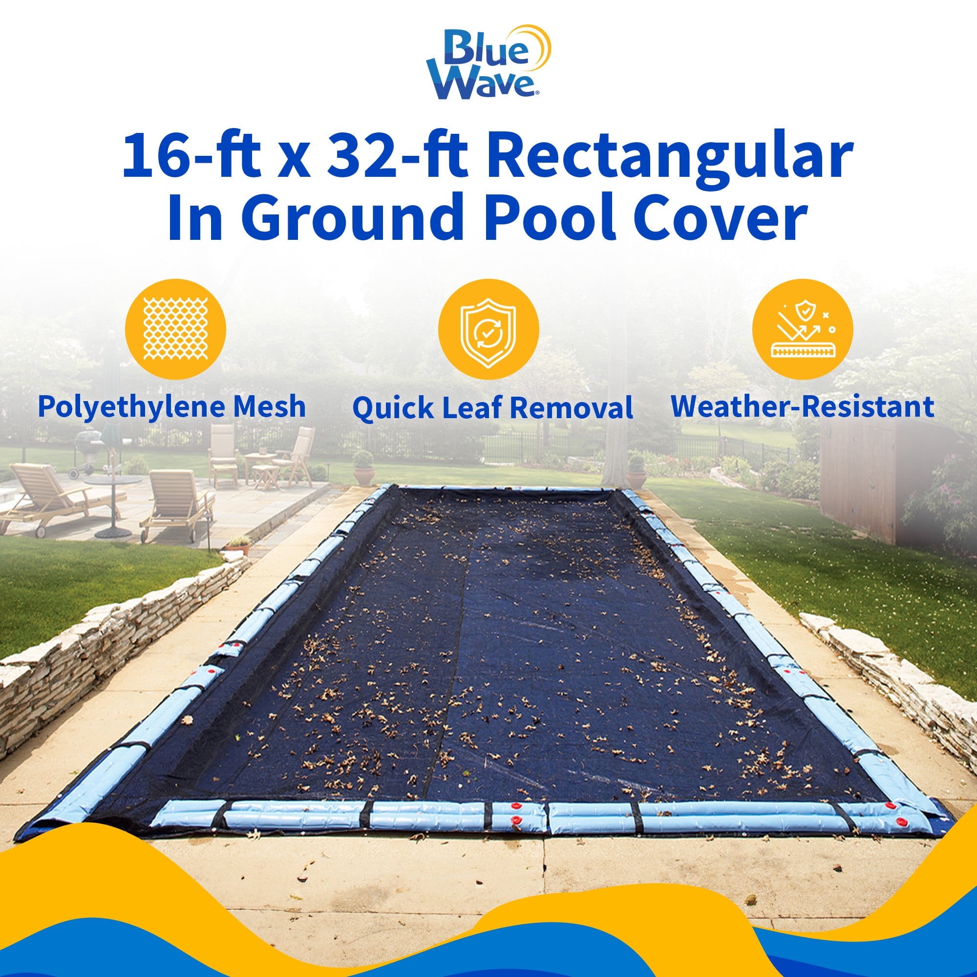 Blue Wave 16' x 32' Rectangular Above Ground Leaf Net Pool Cover